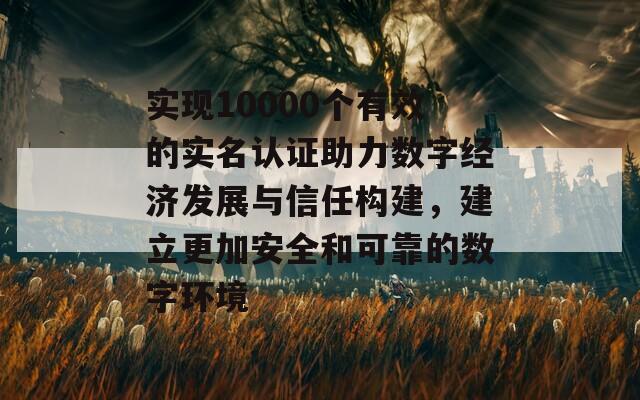 实现10000个有效的实名认证助力数字经济发展与信任构建，建立更加安全和可靠的数字环境