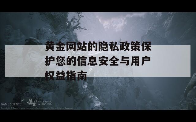 黄金网站的隐私政策保护您的信息安全与用户权益指南