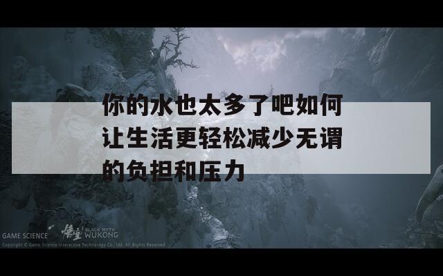 你的水也太多了吧如何让生活更轻松减少无谓的负担和压力