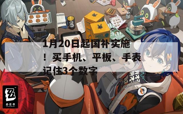 1月20日起国补实施！买手机、平板、手表记住3个数字