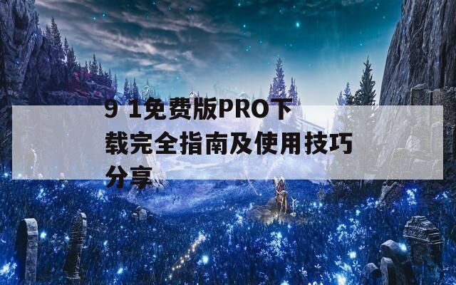 9 1免费版PRO下载完全指南及使用技巧分享